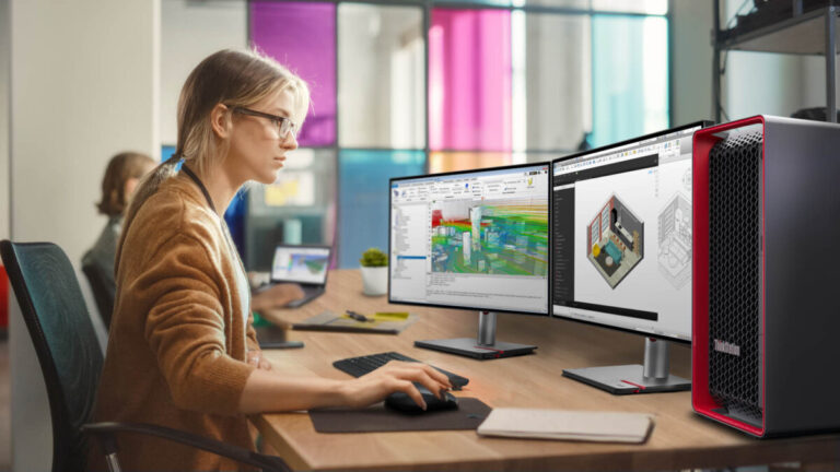 Lenovo ThinkStation P7 Aston Martin workstation in use