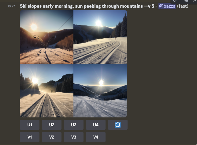 Midjourney ski slopes 2