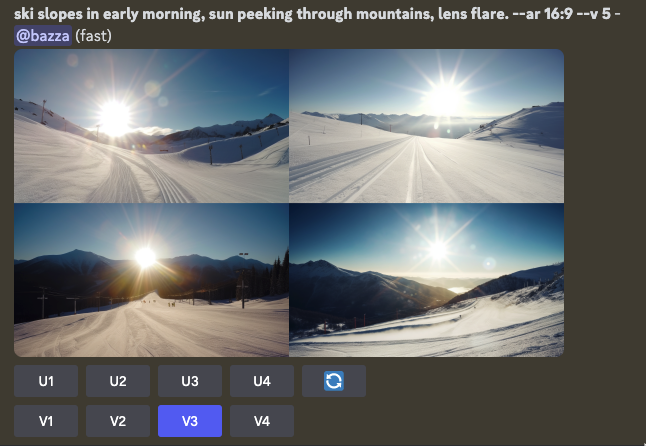 Midjourney ski slopes 3