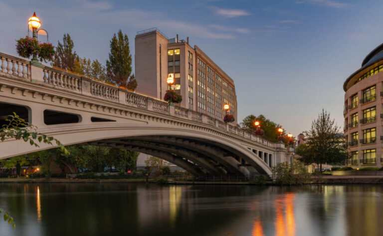 Reading bridge showing Reading tech companies