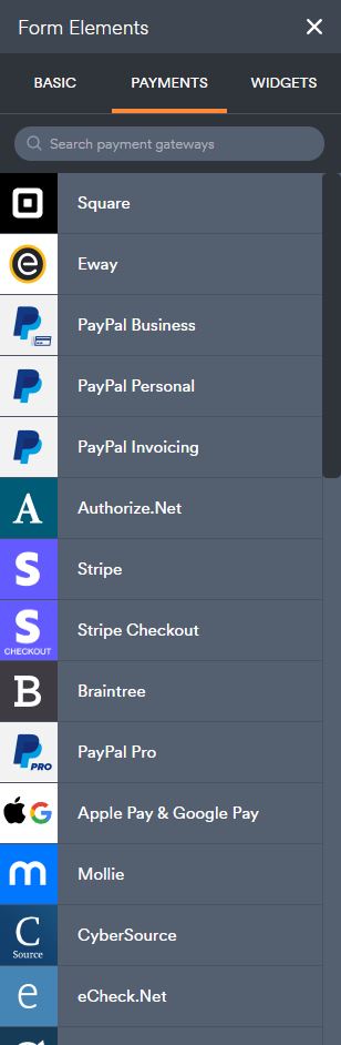Jotform Company Profile - Payment Form Elements