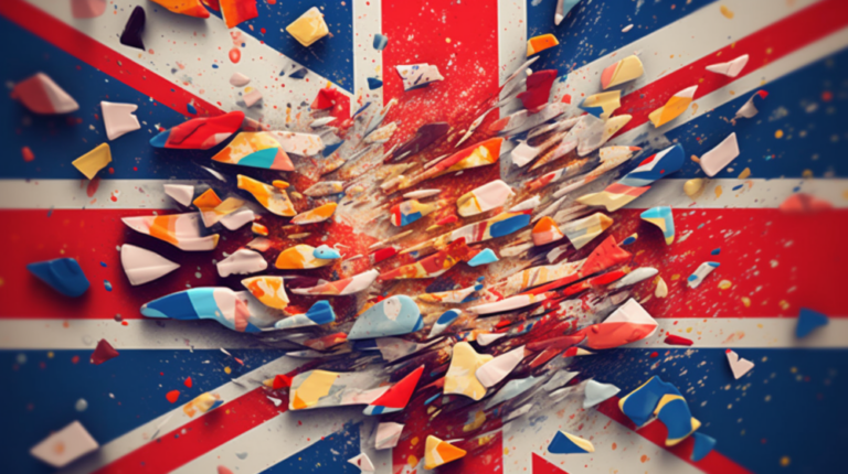 UK flag, glitched
