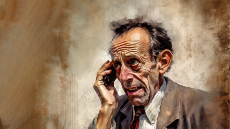 Elderly man on phone