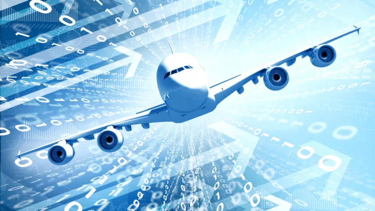 Plane against code to illustrate GitHub Copilot