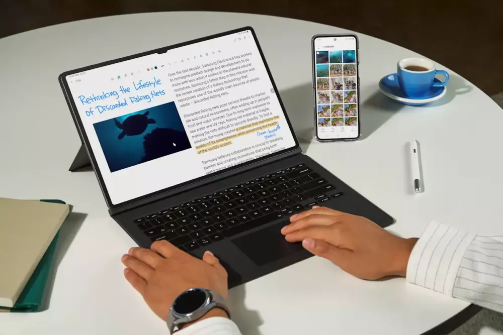 samsung galaxy tab s9 in dex mode with galaxy z flip5