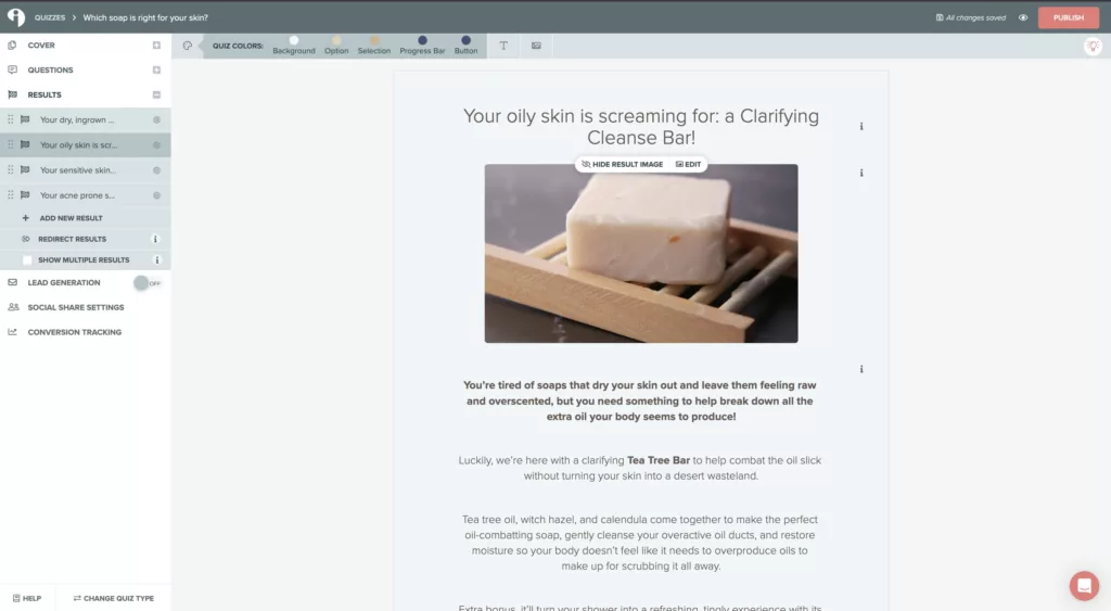Customization in Interact Quiz Maker