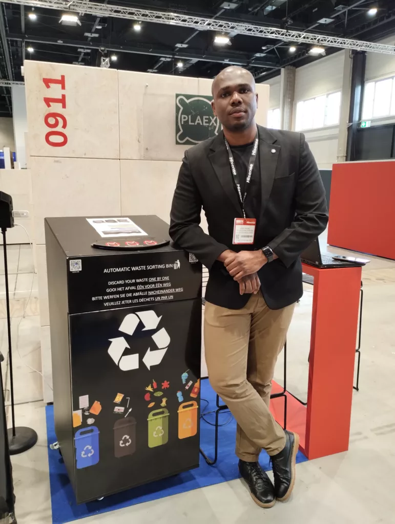 John Okoro from PLAEX Technologies introduced us to Garby, the Garbage Bin