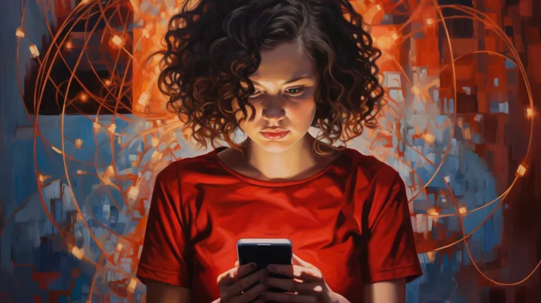 Woman looking concerned at smartphone