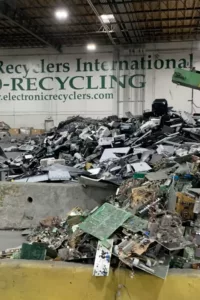 An electronic recycling centre in Fresno, USA
