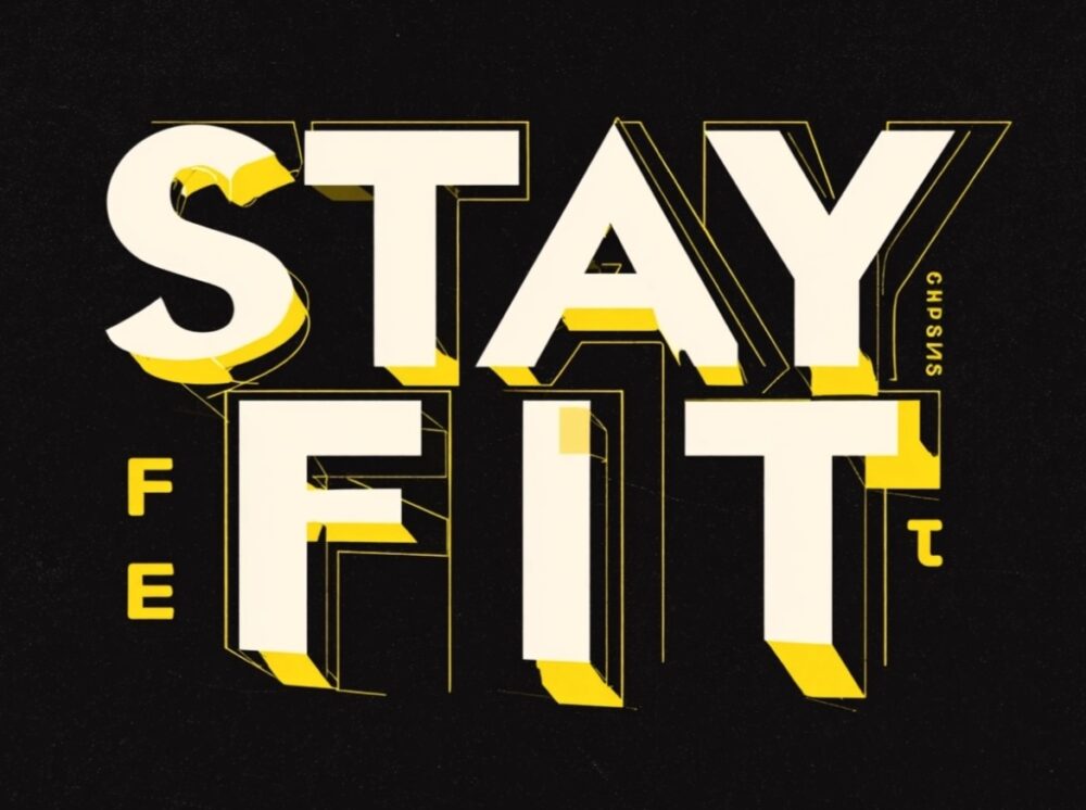 "Stay Fit" graphic with extra text