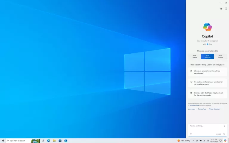 Windows 10 with Windows Copilot