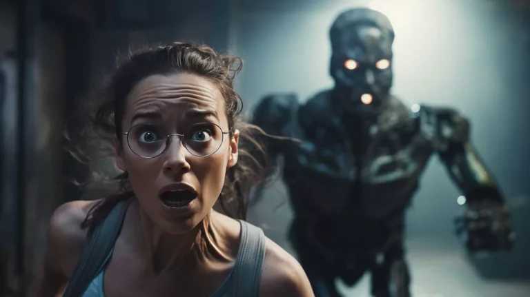 NCSC Annual Report 2023 brought to life by AI chasing woman