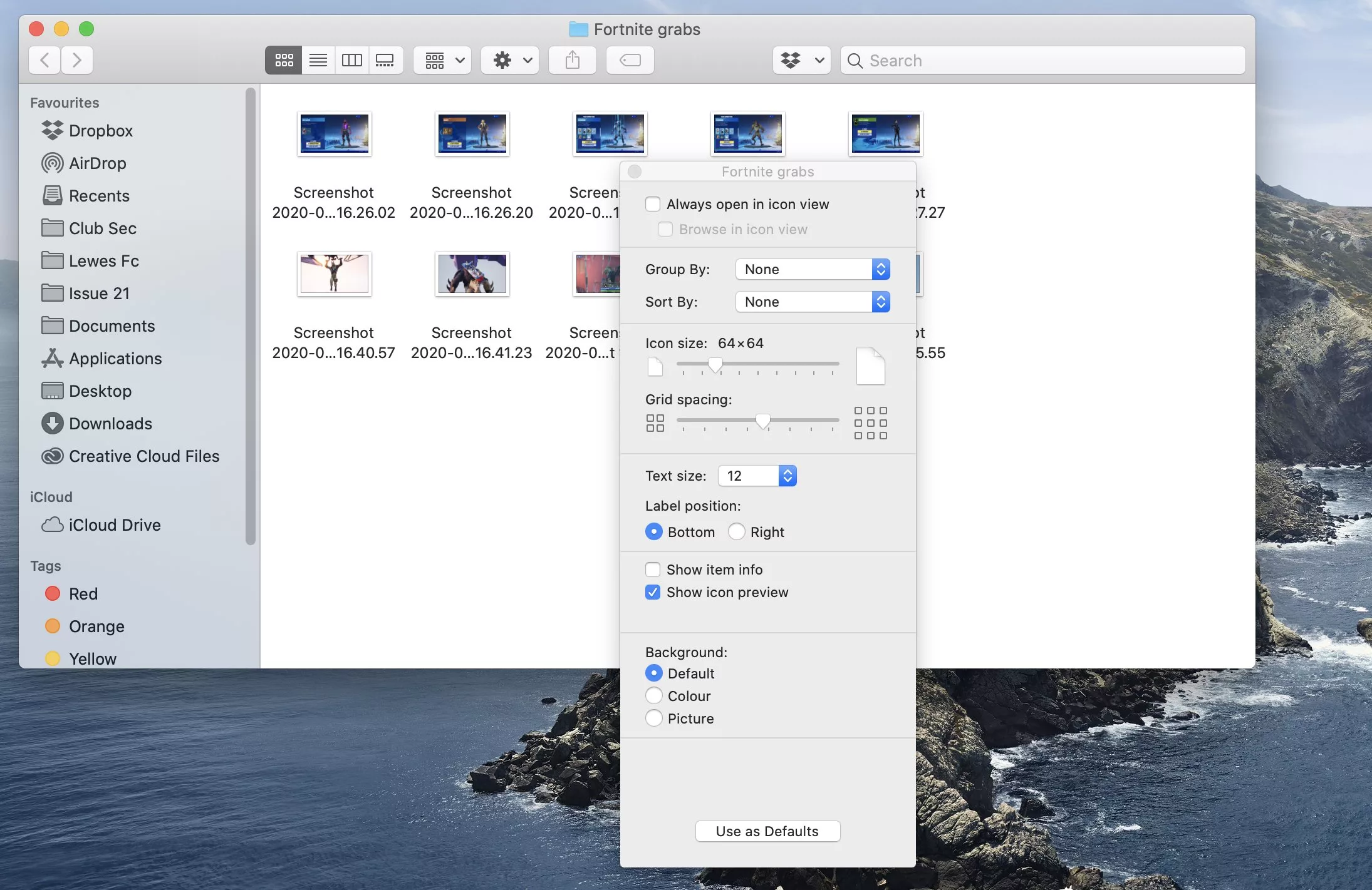 Make thumbnails bigger in Mac - step 2