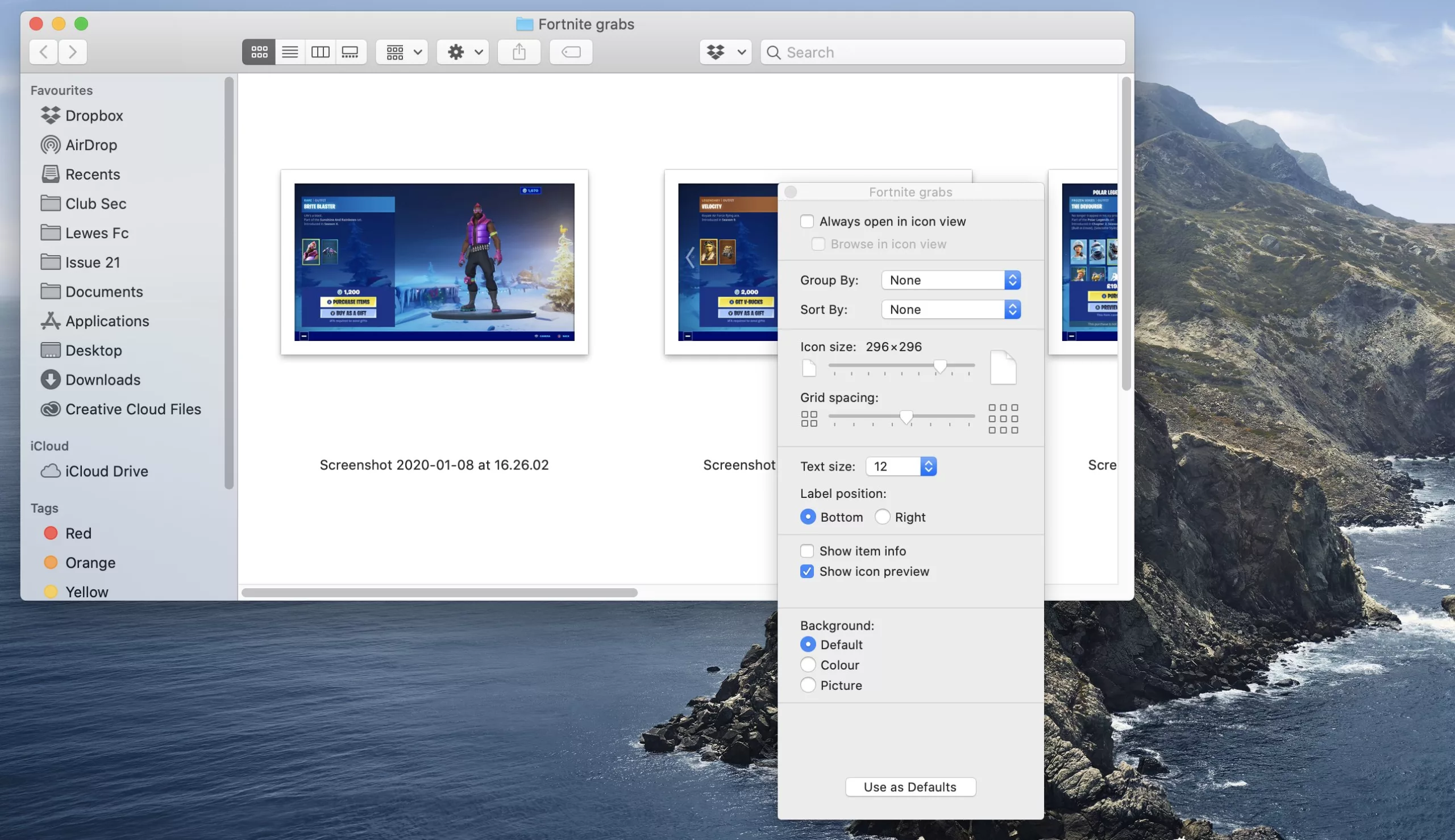 Make thumbnails bigger in Mac - step 3 - slider