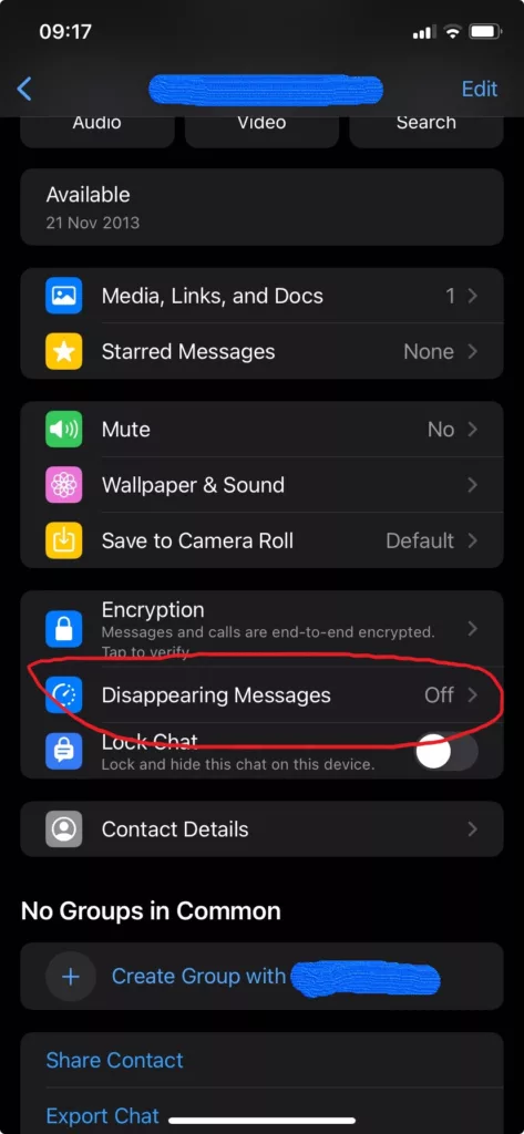 WhatsApp Make Messages Disappear - Settings - 1