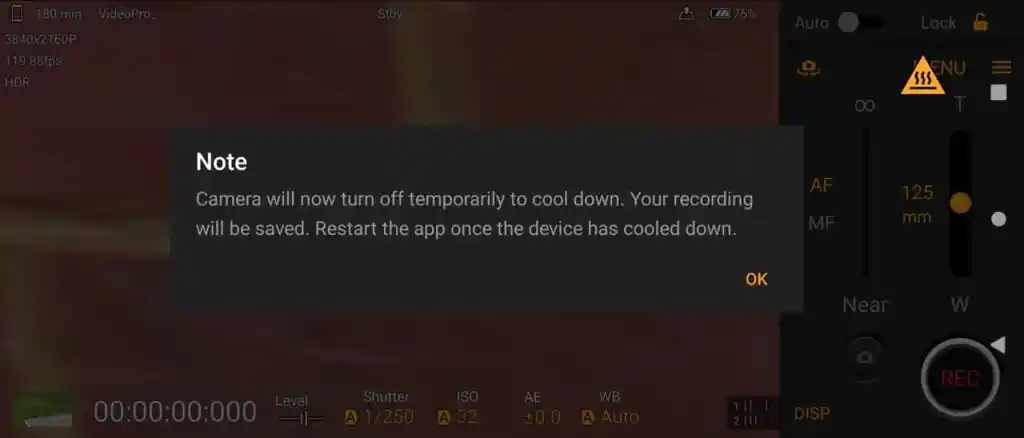 Xperia 1 IV heat warning
