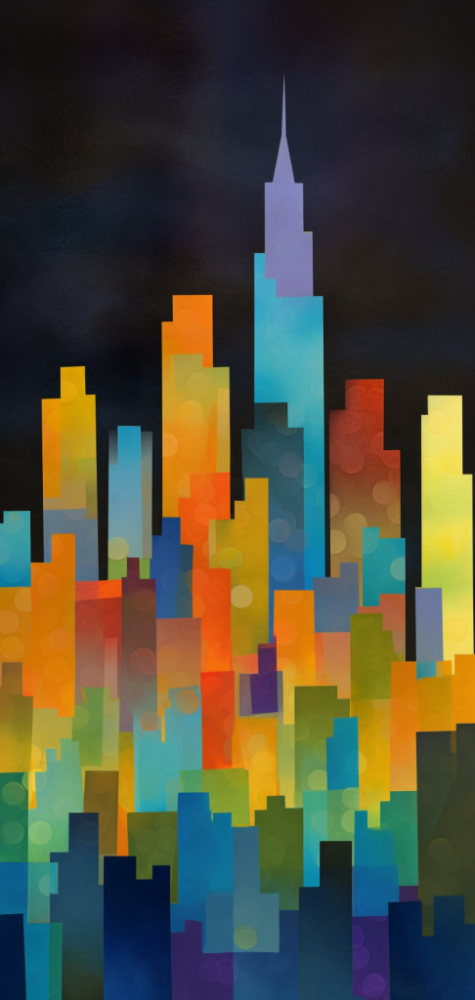 New_York_skyline_in_the_style_of_Paul_Klee_Midjourney