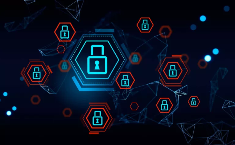 cyberattacks supply chain abstract representation with locks