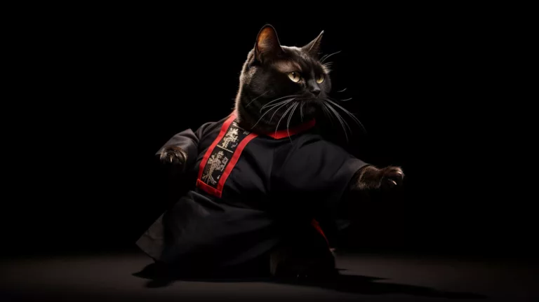 fbi blackcat attack shown by black cat in ninja pose