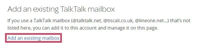 add an existing mailbox