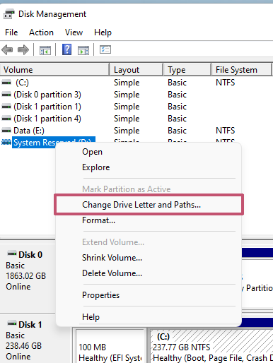 change drive letters