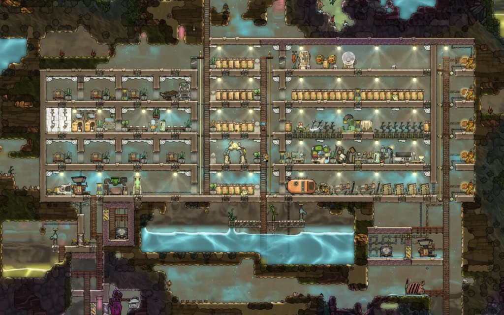 Example colony from a colony builder, Oxygen Not Included