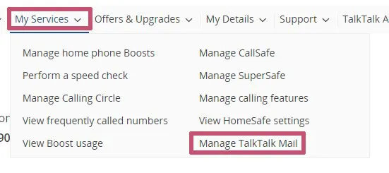 manage TalkTalk Mail