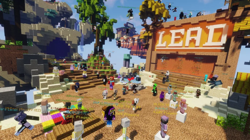 Example lobby from user-created server, Hypixel