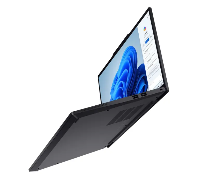 Lenovo ThinkPad sustainable - T14s shown with bottom in view