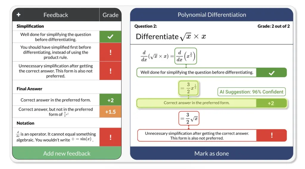 A preview of how Graide works
