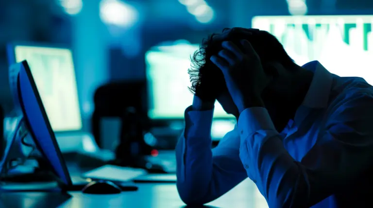 Tech layoffs: IT worker with head in hands