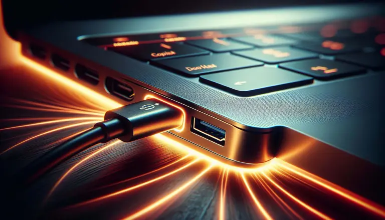 USB4 2.0 speed boost shown by orange glow around USB-C port