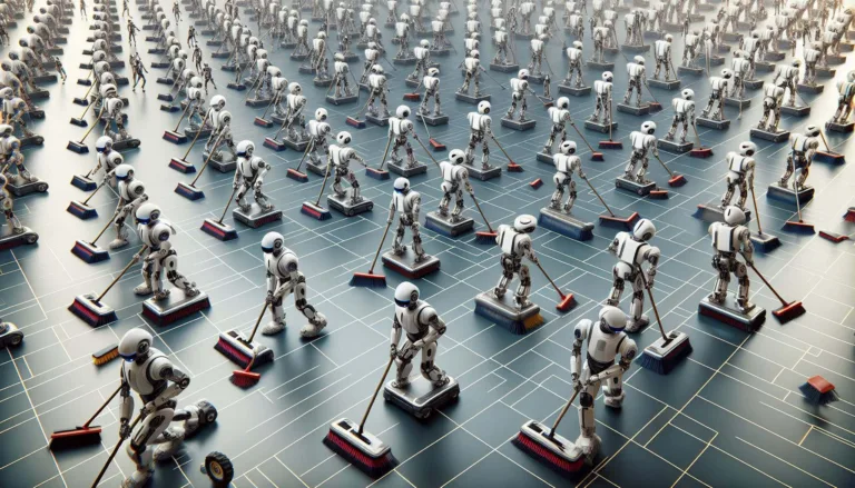 ai in business shown by robots sweeping floors