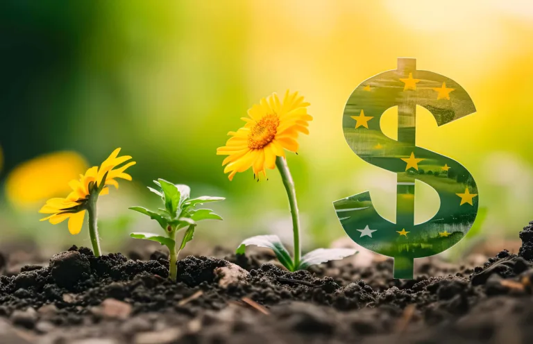 fintech 2024 optimism shown by dollar sign growing in ground