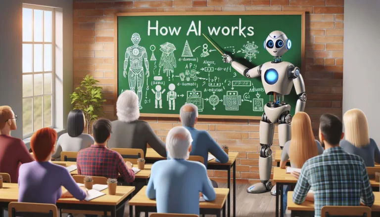 cisco ai jobs - robot teacher showing "how AI works"