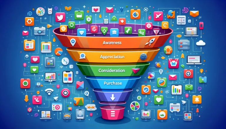 funnel showing marketing recommendations