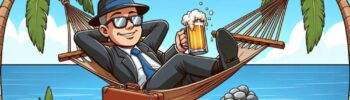 what is a cba day shown by businessman lying on a hammock