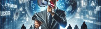 incident response playbook shown by man holding megaphone while attackers steal money in background