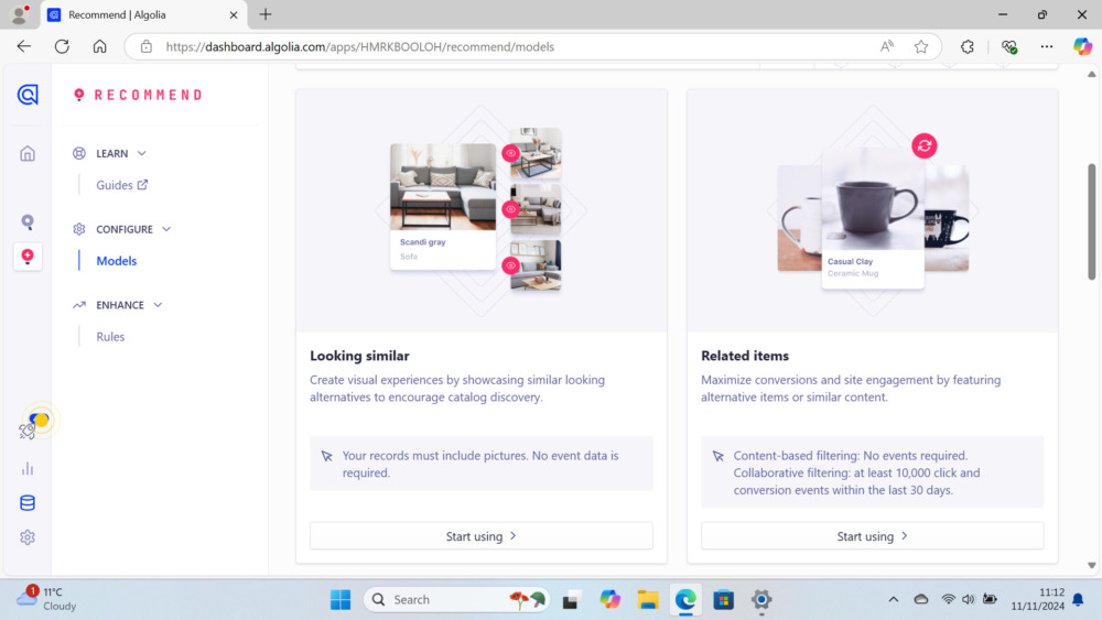 generative AI recommendations in Algolia