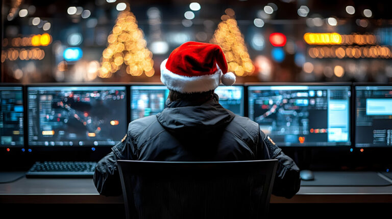 Semperis holiday attacks - cybersecurity night shift monitors screens