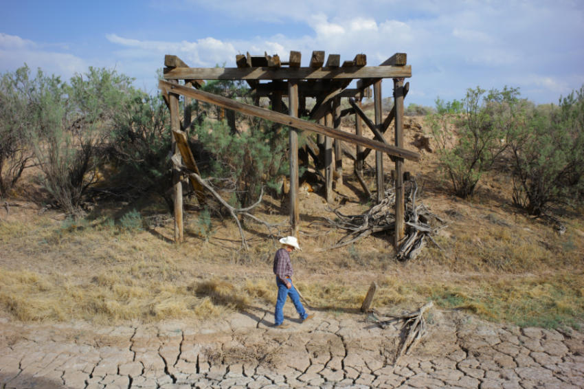 Schuyler Wight at an orphan well near to the Pecos river
