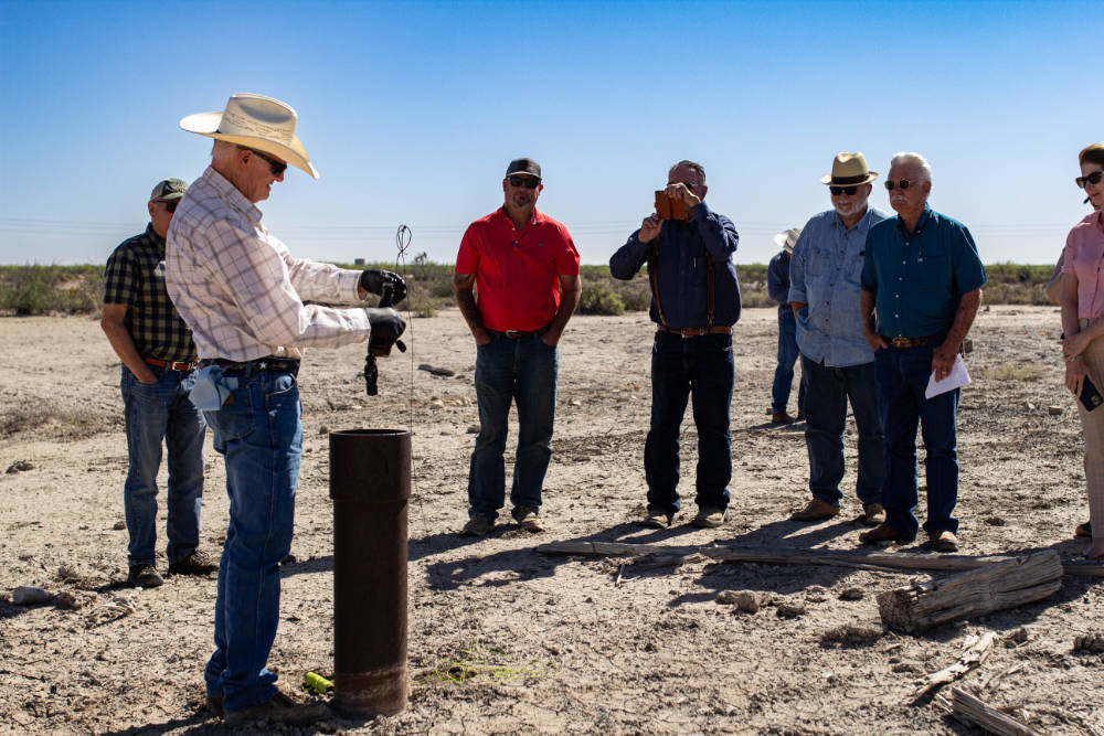 Demonstration at abandoned oil well