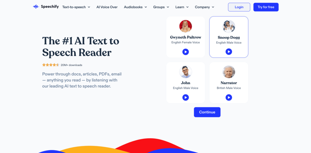 speechify interface