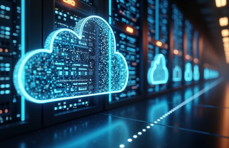Wasabi cloud storage report graphic: scene of digital cloud against on-premise storage