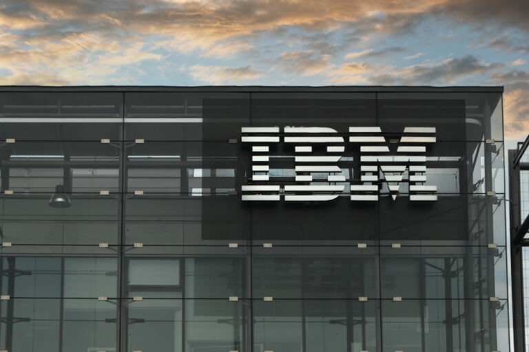 IBM consulting Txture cloud shown by IBM sign on Czech Republic Headquarters