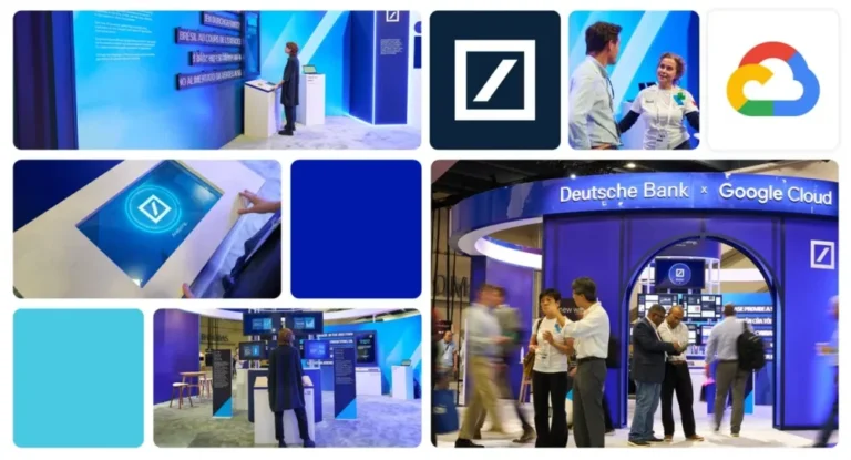 Deutsche Bank's partnership with Google shown through tableau of banking technology images