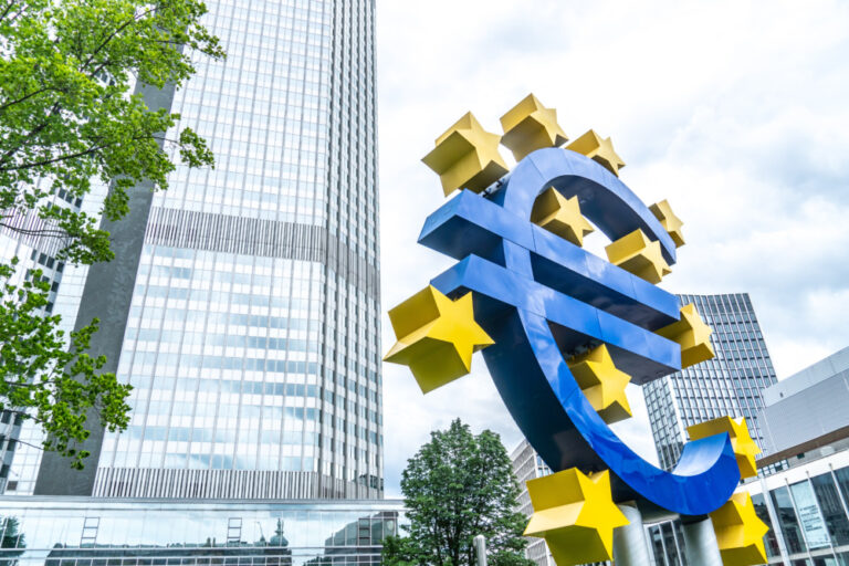 European Central Bank ECB blockchain - outside its HQ in Frankfurt