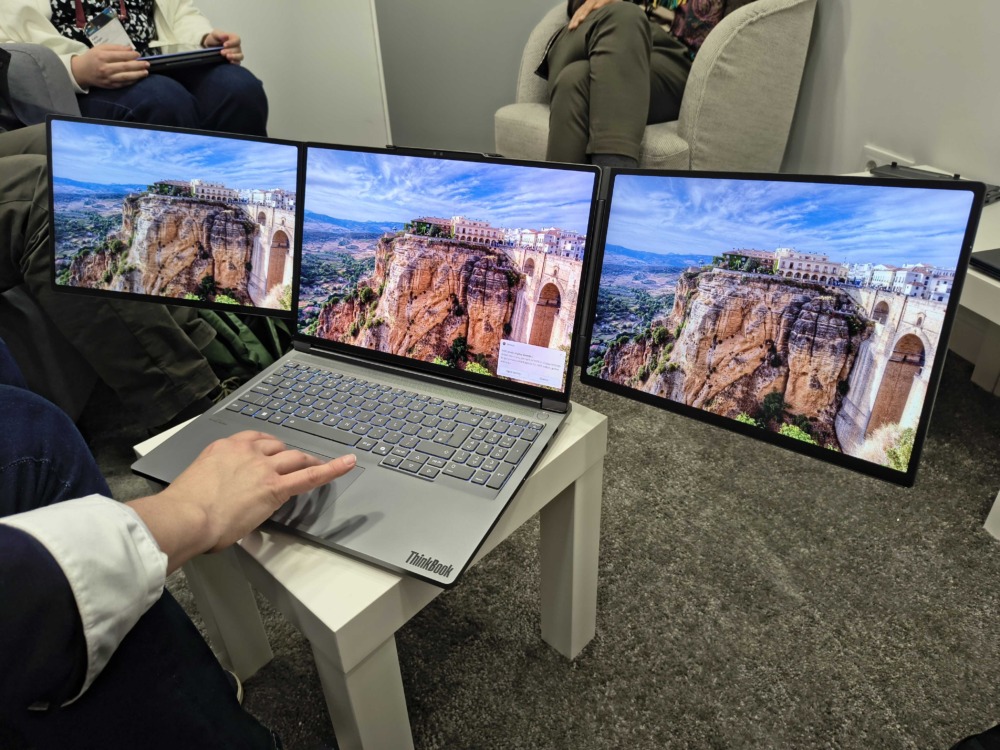 Lenovo ThinkBook P16 at MWC Barcelona 2025 with snap on-screens