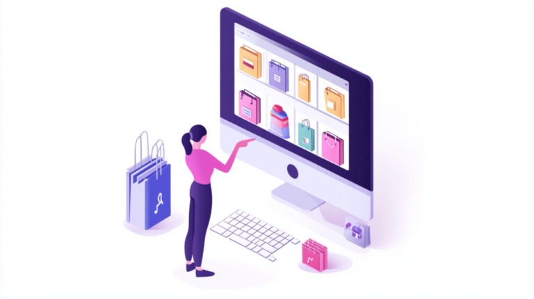 Graphic of an AI shopping assistant