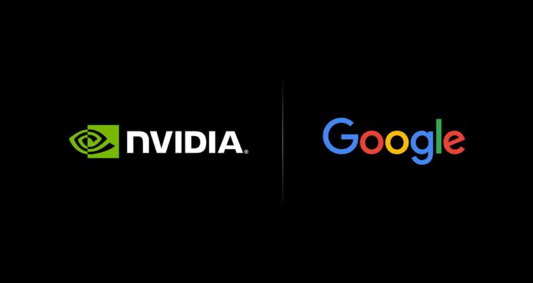Nvidia Alphabet AI - Nvidia and Google logo next to each other